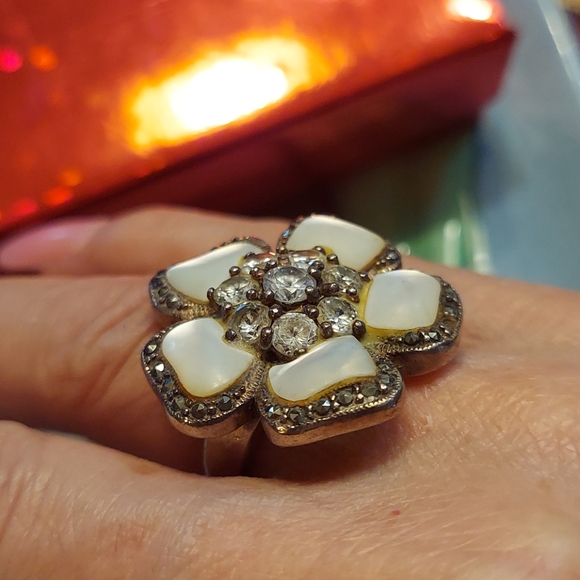 💢 Mother of pearl ring. 925 Sterling silver - Picture 8 of 9